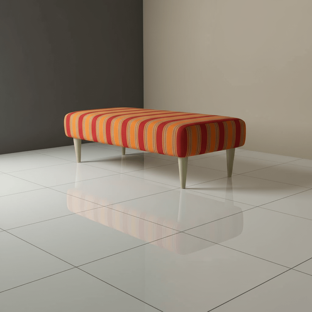 Large Rectangular Coffee Table Seat – Multi - Toned Fabric Bench for Living Room - ISTOOLS