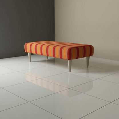 Large Rectangular Coffee Table Seat – Multi - Toned Fabric Bench for Living Room - ISTOOLS