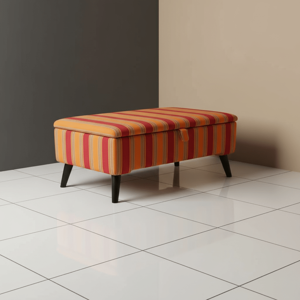 Large Storage Ottoman & Footrest – Modern Home Decor, Designer Abstract Bench for Living Room - ISTOOLS