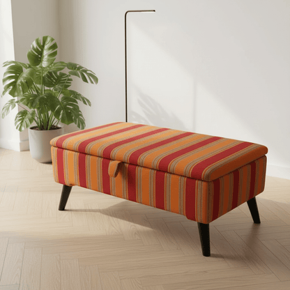Large Storage Ottoman & Footrest – Modern Home Decor, Designer Abstract Bench for Living Room - ISTOOLS
