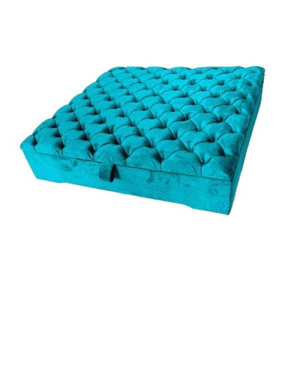 Large teal chesterfield storage coffee table - ISTOOLS