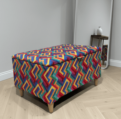 Large trem multicolour coffee table seat footstool window bay seat - ISTOOLS