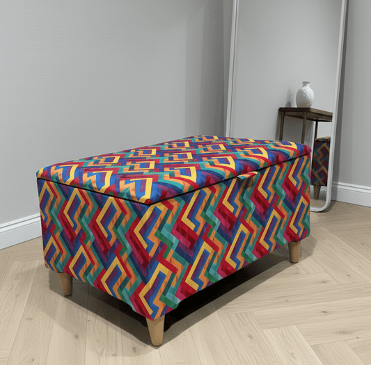 Large trem multicolour coffee table seat footstool window bay seat - ISTOOLS