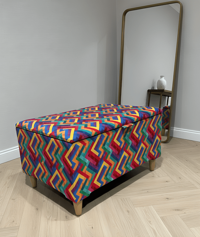 Large trem multicolour coffee table seat footstool window bay seat - ISTOOLS