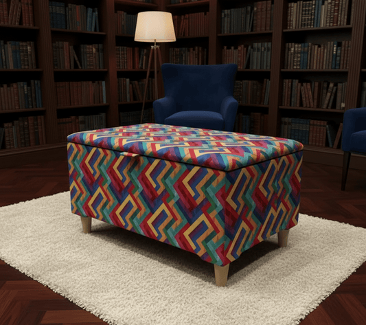 Large trem multicolour coffee table seat footstool window bay seat - ISTOOLS