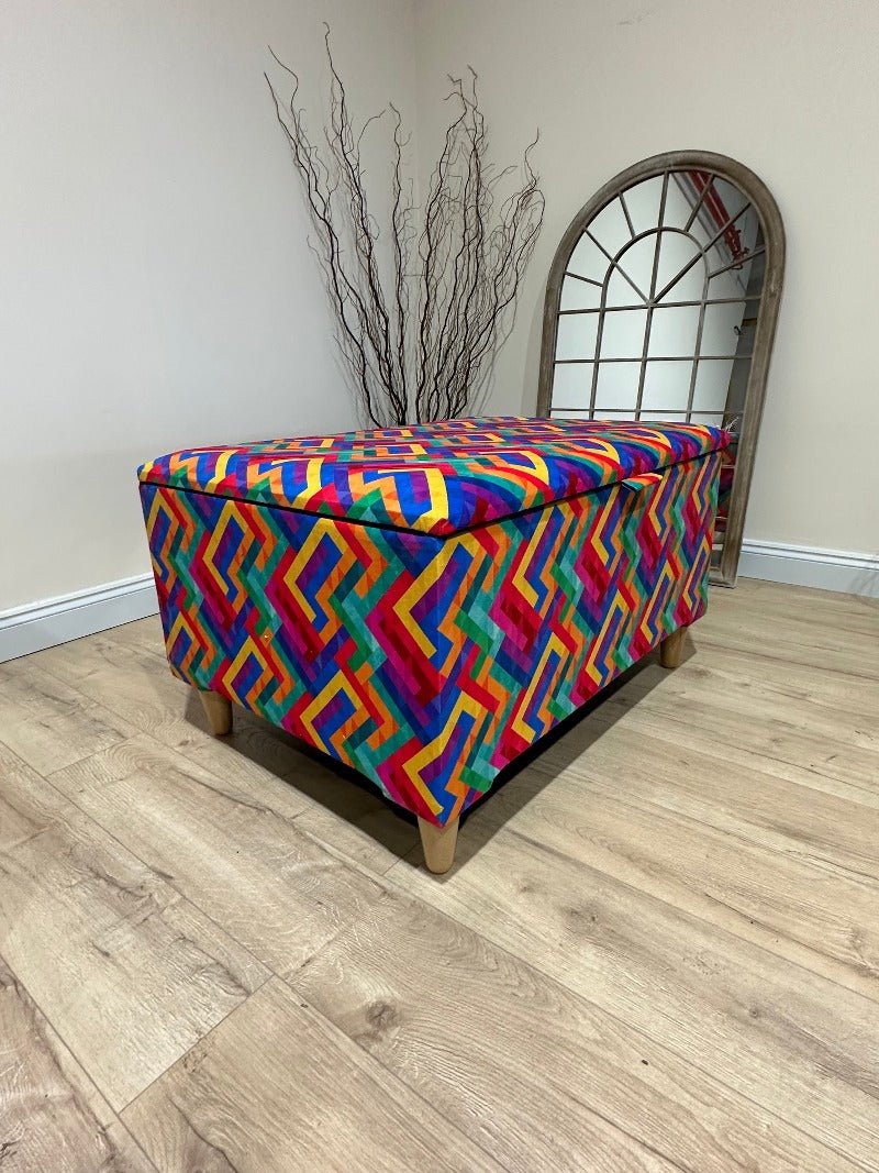 Large trem multicolour coffee table seat footstool window bay seat - ISTOOLS