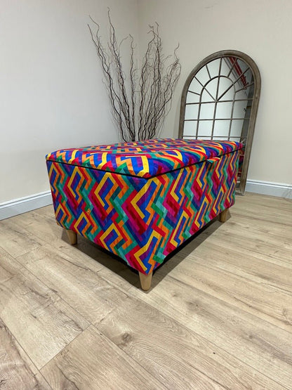 Large trem multicolour coffee table seat footstool window bay seat - ISTOOLS