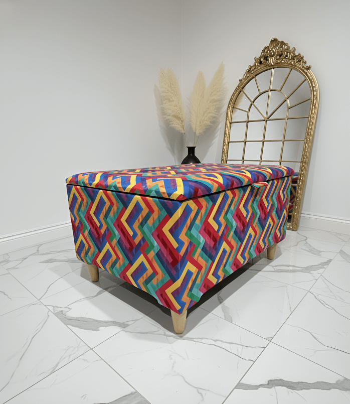 Large trem multicolour coffee table seat footstool window bay seat - ISTOOLS