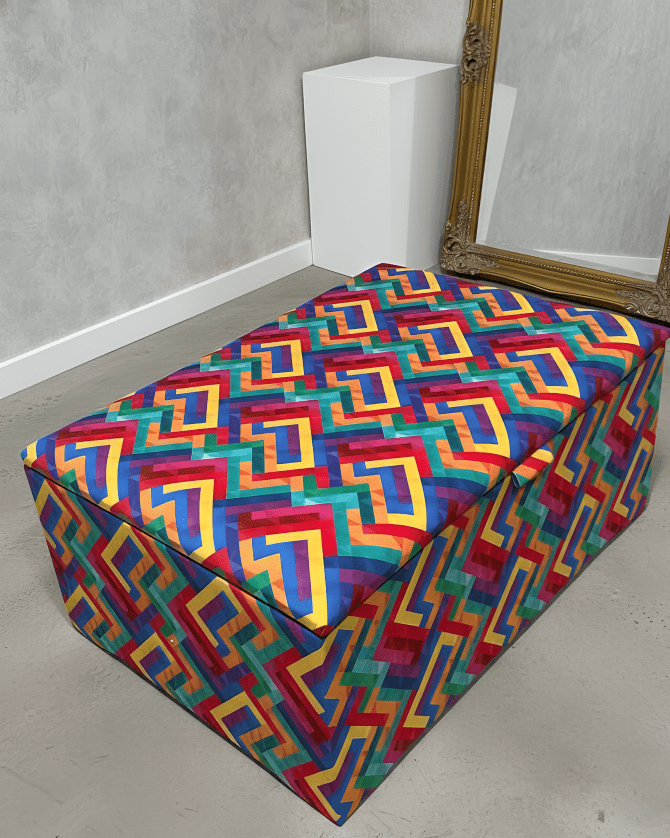 Large trem multicolour coffee table seat footstool window bay seat - ISTOOLS