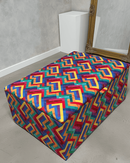 Large trem multicolour coffee table seat footstool window bay seat - ISTOOLS