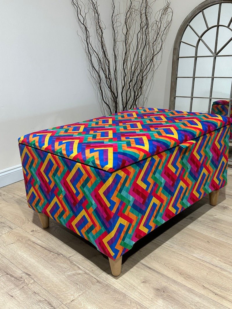 Large trem multicolour coffee table seat footstool window bay seat - ISTOOLS