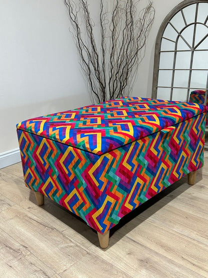 Large trem multicolour coffee table seat footstool window bay seat - ISTOOLS
