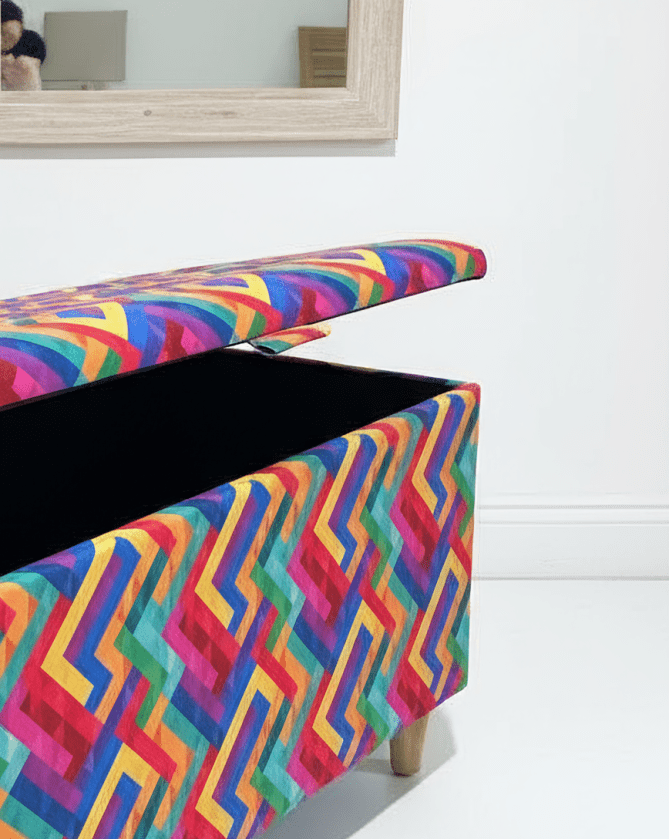 Large trem multicolour coffee table seat footstool window bay seat - ISTOOLS