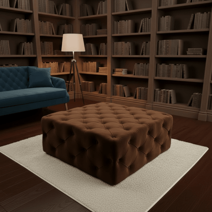 Large Velvet Square Ottoman Coffee Table with Storage – Multiple Colour Options - ISTOOLS