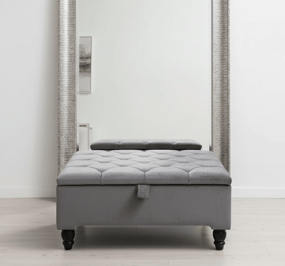 Light Grey Lift-Up Storage Ottoman – Bedroom and Hallway Use  - ISTOOLS