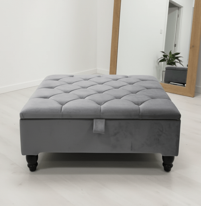 Light Grey Ottoman With Storage