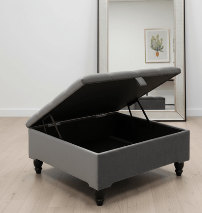 Plush Velvet Storage Ottoman Seat – Multi-Functional UK Home - ISTOOLS