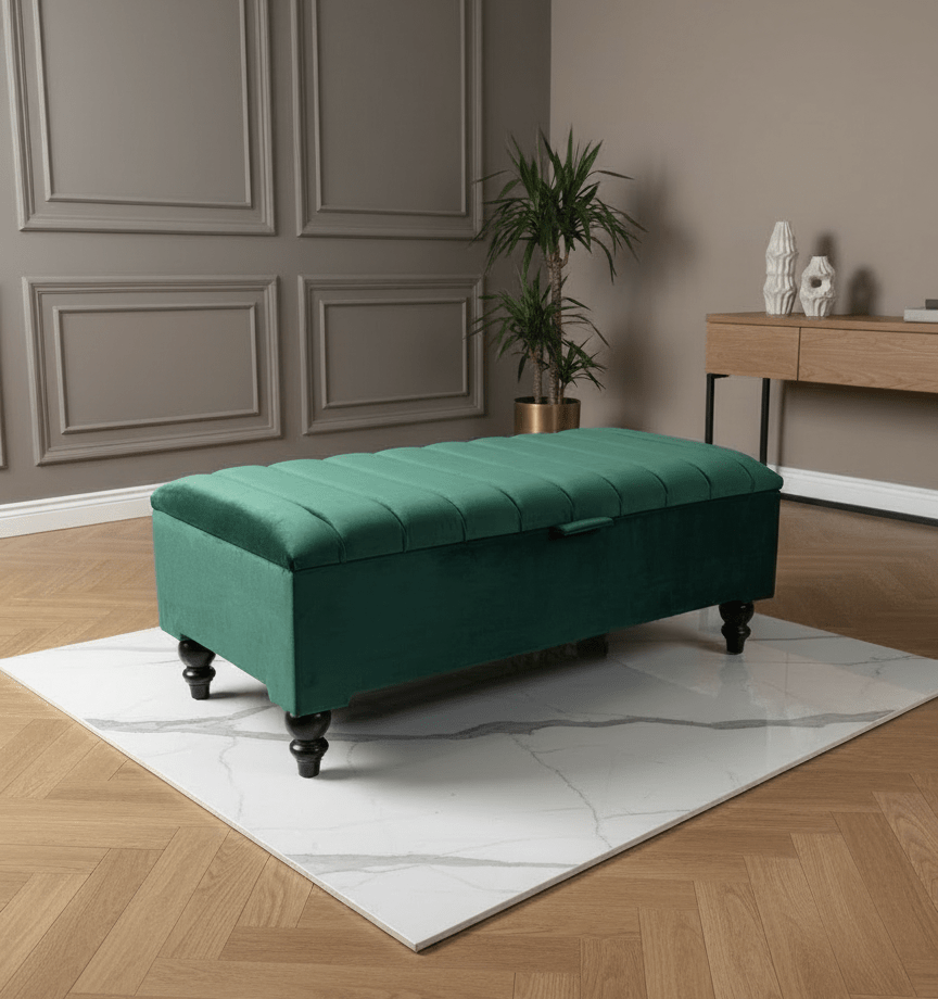 Line panel Storage Box - Pouffe Bench - Footstool - ISTOOLS