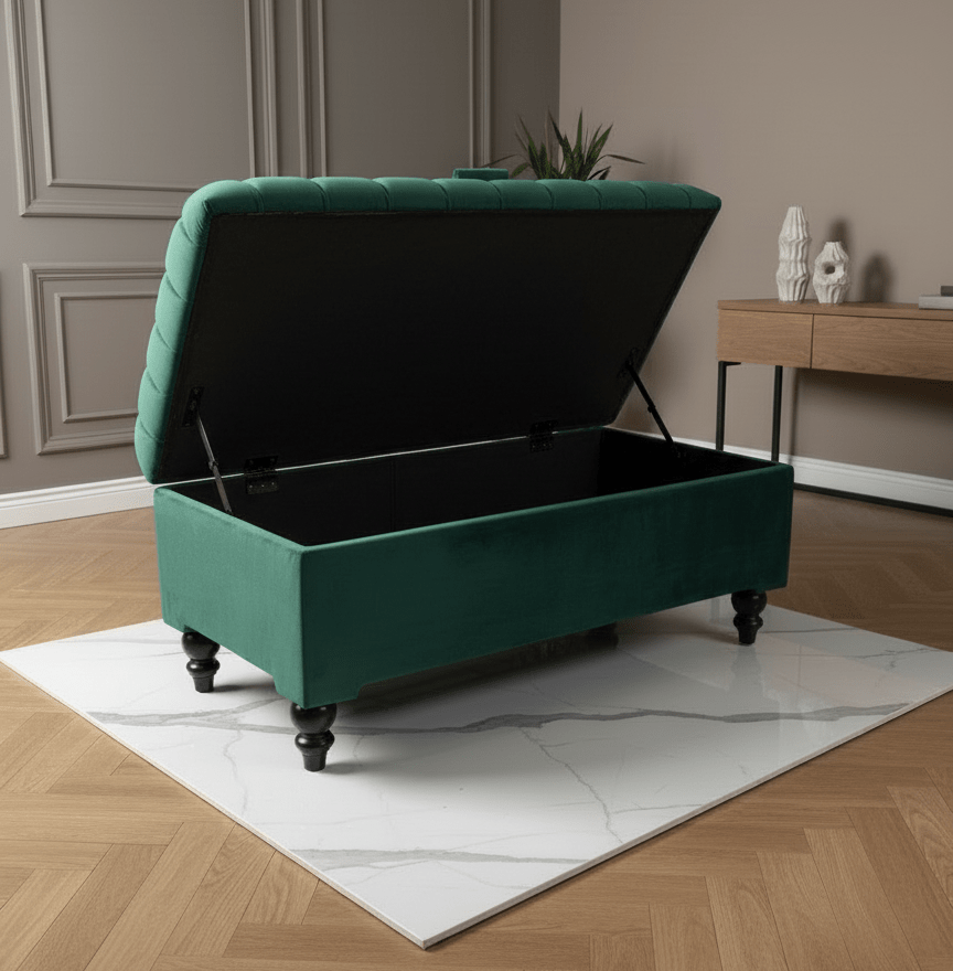 Line panel Storage Box - Pouffe Bench - Footstool - ISTOOLS