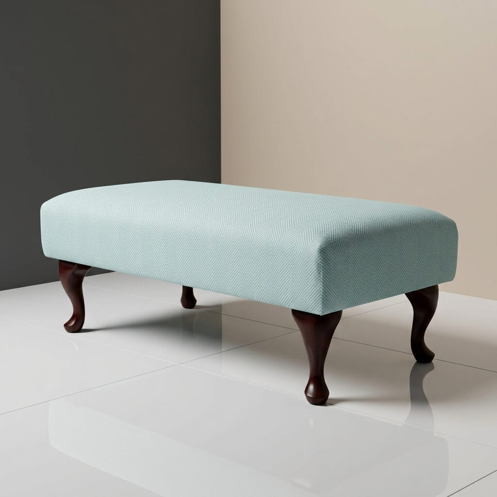 LUXURY BESPOKE FOOTSTOOL OTTOMAN CUSTOM MADE TO MEASURE LOUNGE SEAT PREMIUM UPHOLSTERED NON STORAGE BENCH PLAIN FABRIC POUFFE - ISTOOLS