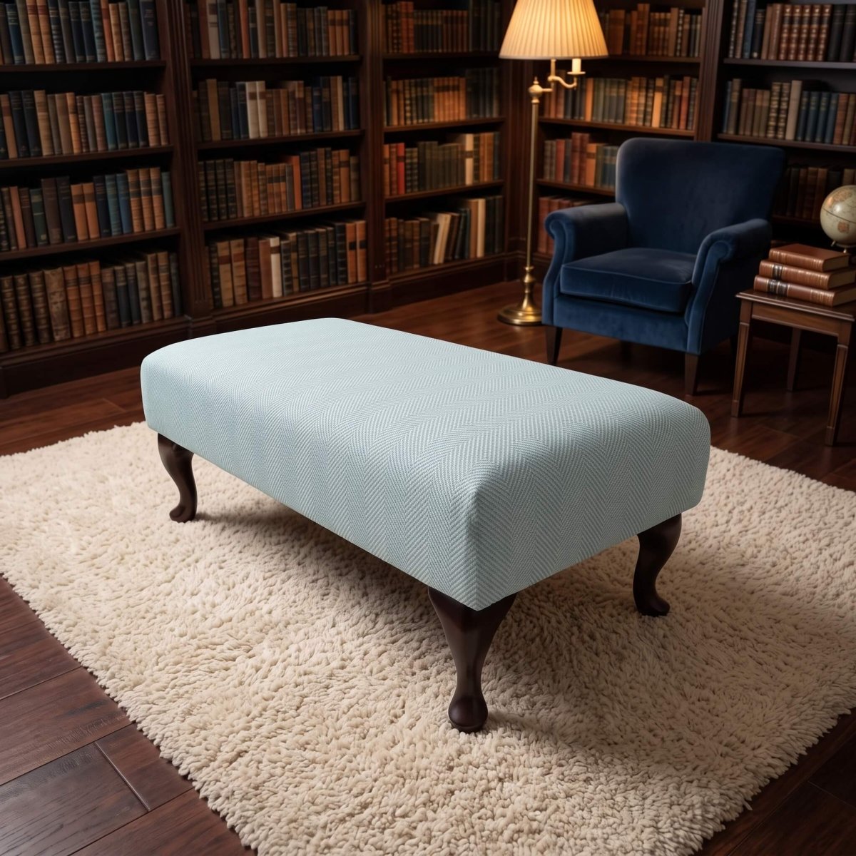 LUXURY BESPOKE FOOTSTOOL OTTOMAN CUSTOM MADE TO MEASURE LOUNGE SEAT PREMIUM UPHOLSTERED NON STORAGE BENCH PLAIN FABRIC POUFFE - ISTOOLS