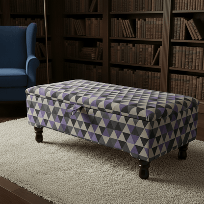 Luxury Blanket Box Hand - Upholstered Abstract Style Storage - ISTOOLS