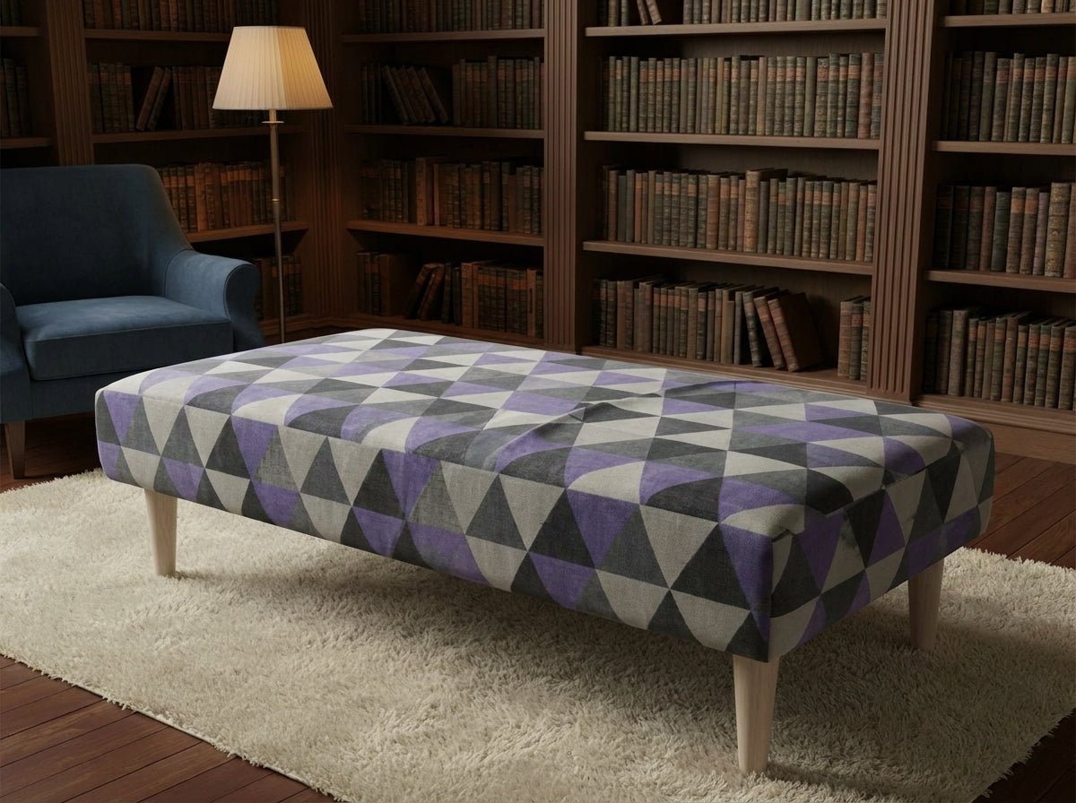 Luxury Blanket Box Hand - Upholstered Abstract Style Storage - ISTOOLS