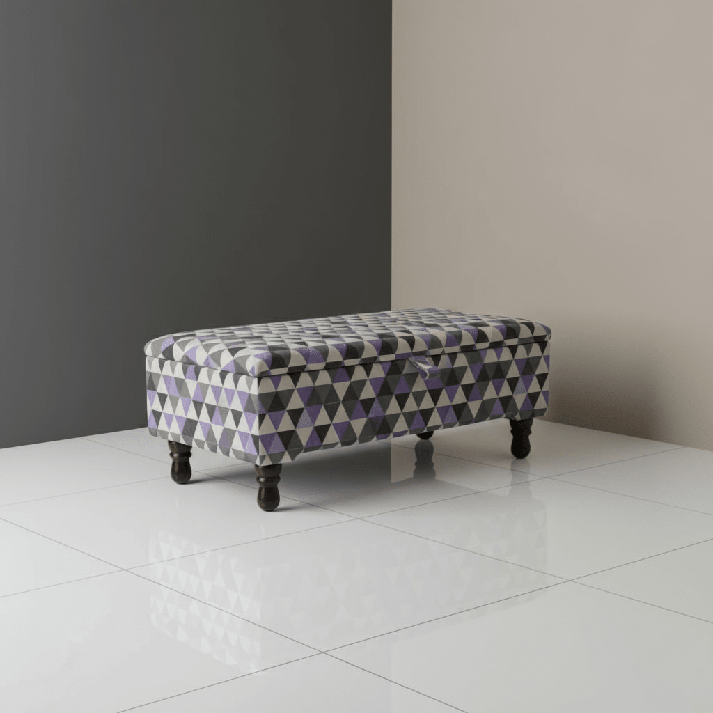 Luxury Blanket Box Hand - Upholstered Abstract Style Storage - ISTOOLS