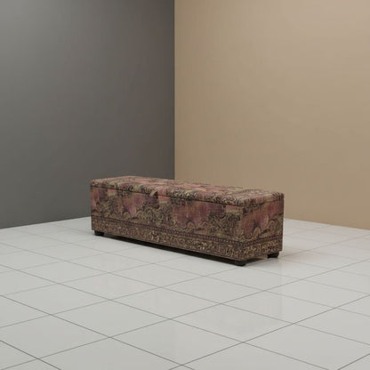 Luxury Blanket Box Hand - Upholstered Abstract Style Storage Bench - ISTOOLS