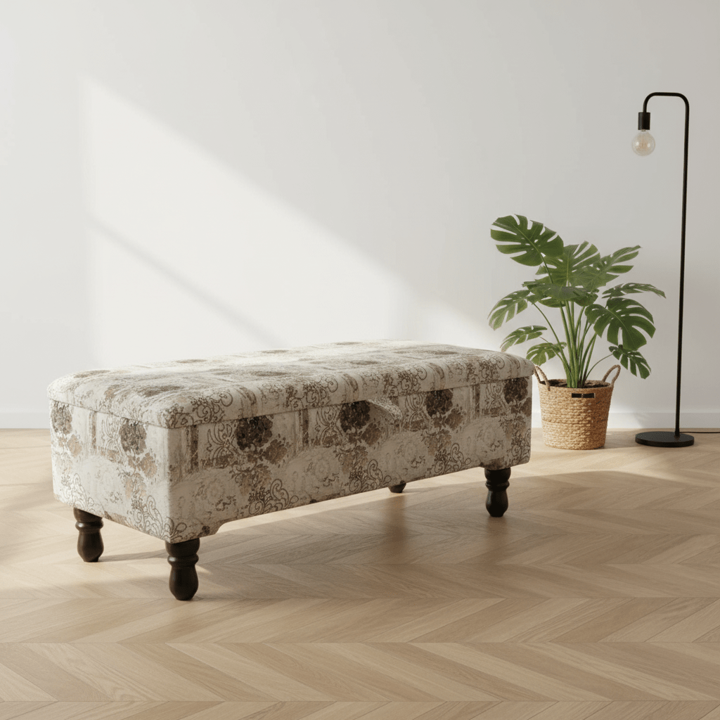 Luxury Blanket Box Storage Ottoman Expressive Motif - ISTOOLS