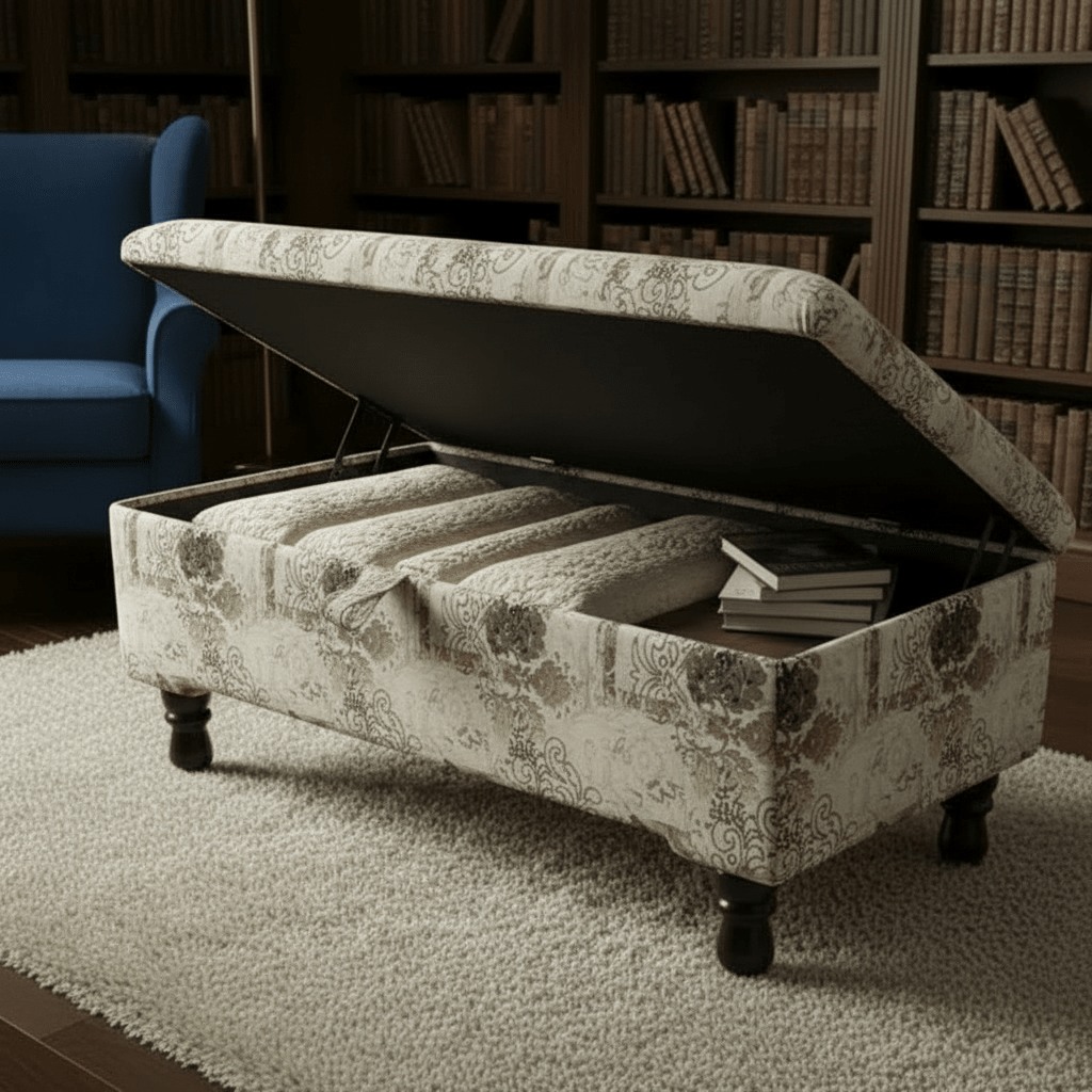 Luxury Blanket Box Storage Ottoman Expressive Motif - ISTOOLS