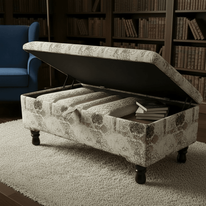 Luxury Blanket Box Storage Ottoman Expressive Motif - ISTOOLS