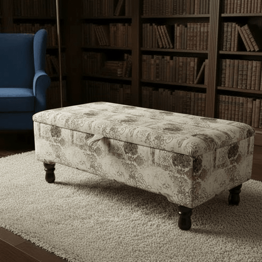Luxury Blanket Box Storage Ottoman Expressive Motif - ISTOOLS