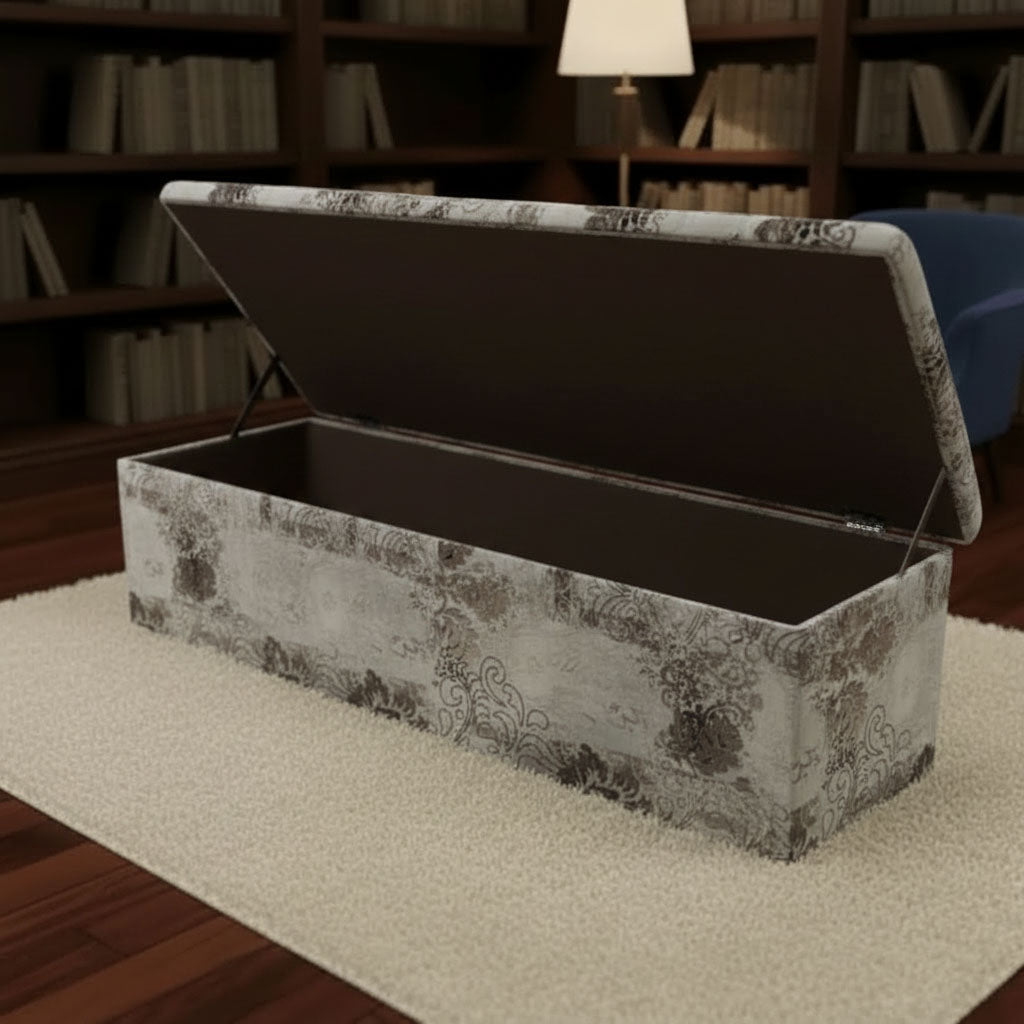 Luxury Blanket Box Storage Ottoman Multi - Toned Aesthetic - ISTOOLS