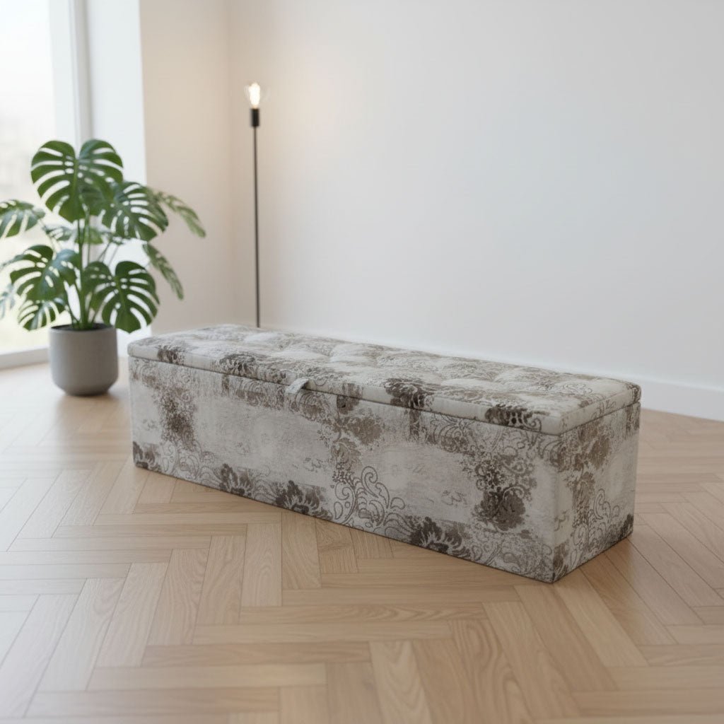 Luxury Blanket Box Storage Ottoman Multi - Toned Aesthetic - ISTOOLS