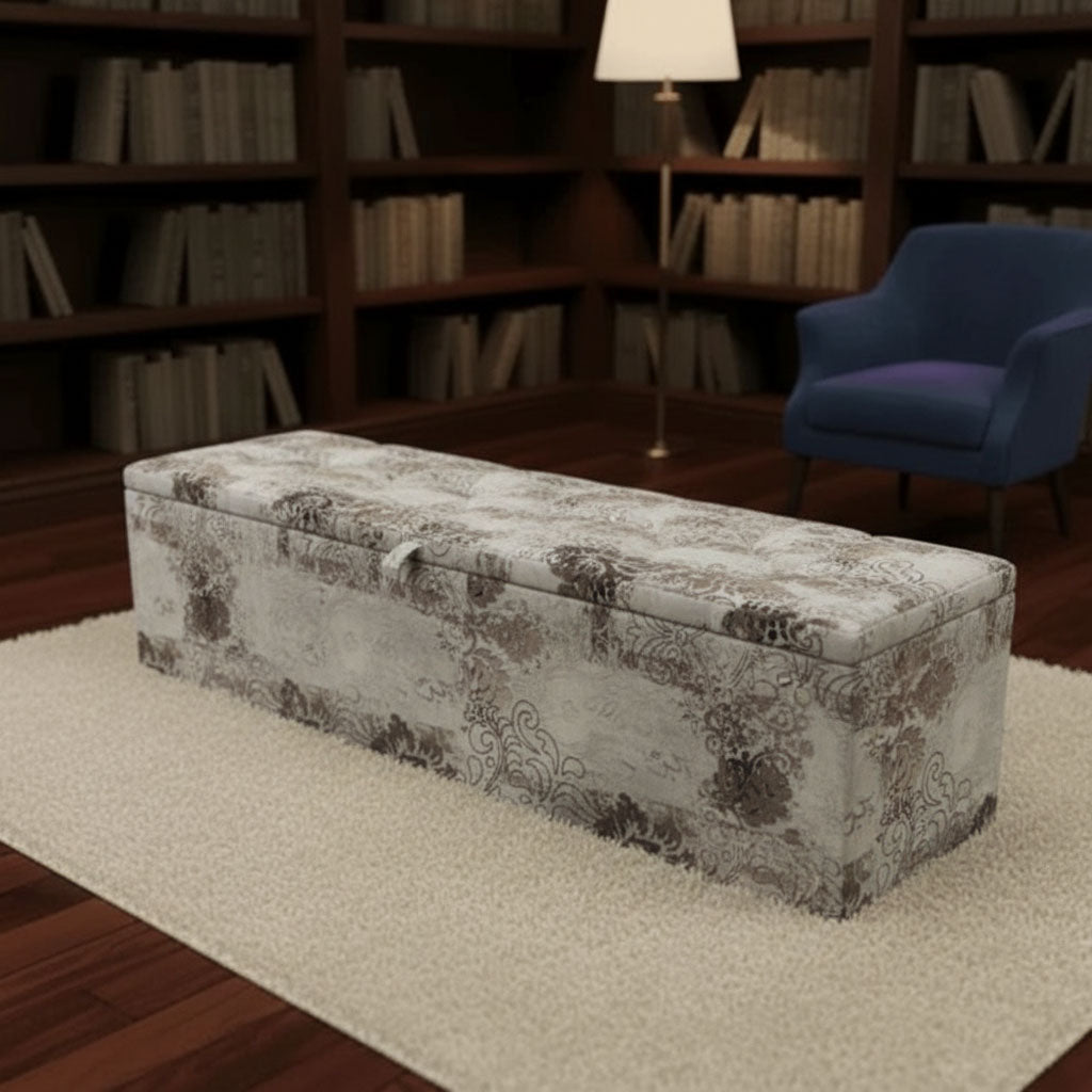 Luxury Blanket Box Storage Ottoman Multi - Toned Aesthetic - ISTOOLS