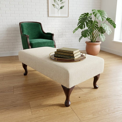 LUXURY CUSTOM OTTOMAN COFFEE TABLE BESPOKE UPHOLSTERED FOOTSTOOL PREMIUM NON STORAGE BENCH PLAIN FABRIC SEAT HANDCRAFTED UK - ISTOOLS
