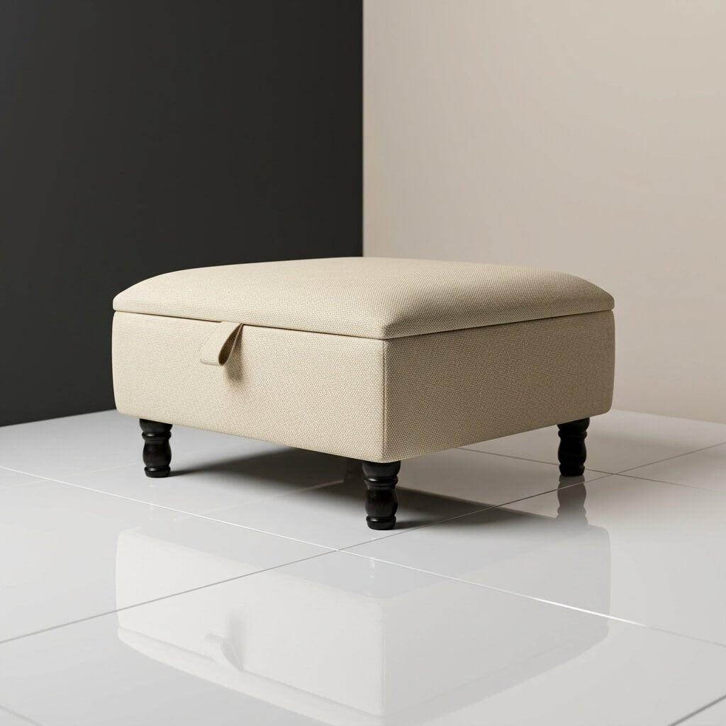 LUXURY CUSTOM SQUARE FOOTSTOOL HIDDEN STORAGE BOX - ISTOOLS