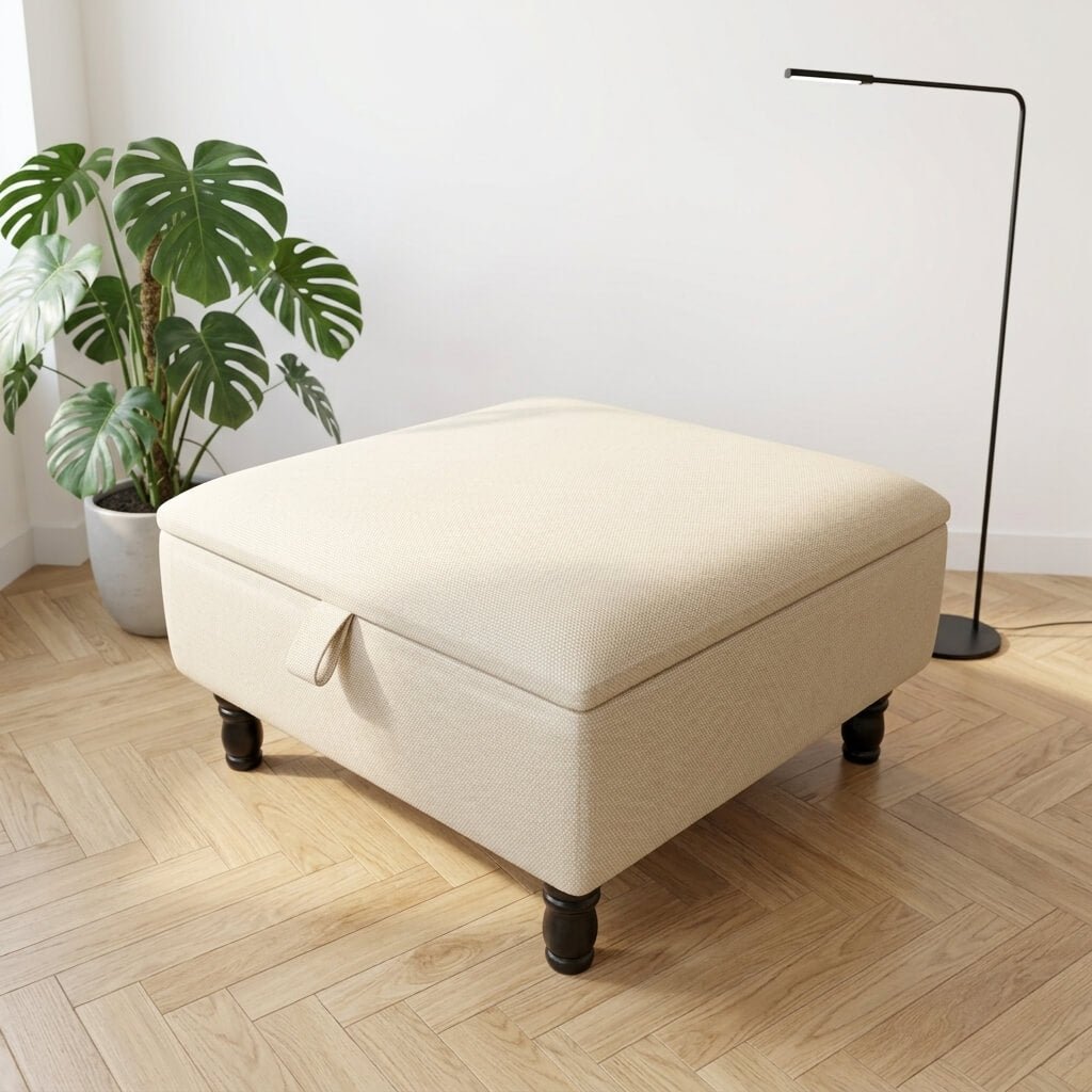 LUXURY CUSTOM SQUARE FOOTSTOOL HIDDEN STORAGE BOX - ISTOOLS