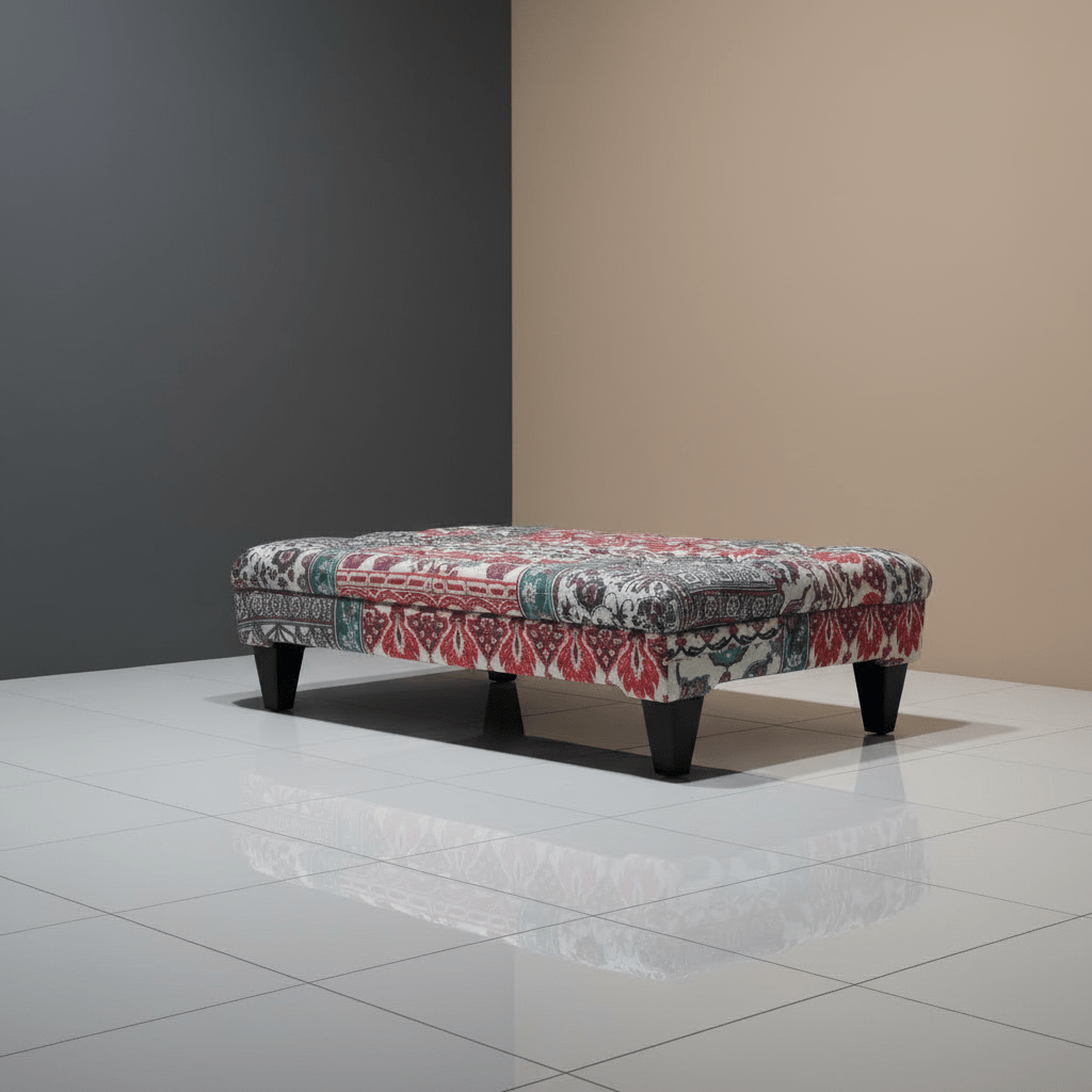 Luxury Designer Pattern Buttoned Ottoman Bench Handcrafted - ISTOOLS