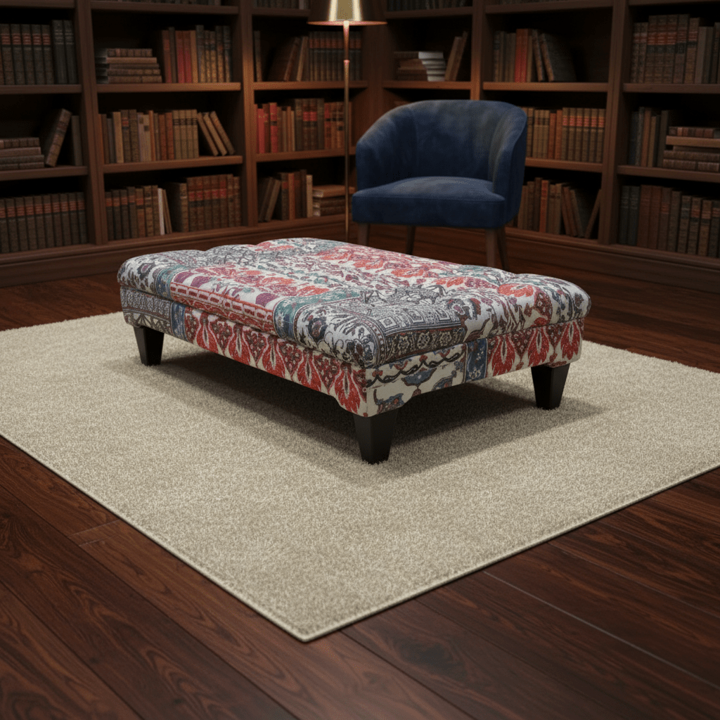 Luxury Designer Pattern Buttoned Ottoman Bench Handcrafted - ISTOOLS
