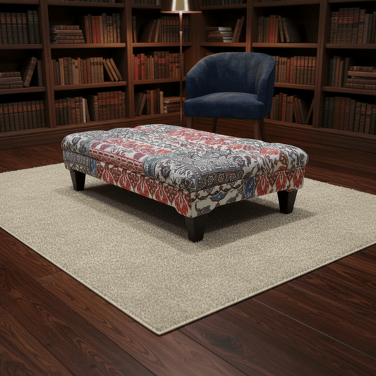 Luxury Designer Pattern Buttoned Ottoman Bench Handcrafted - ISTOOLS