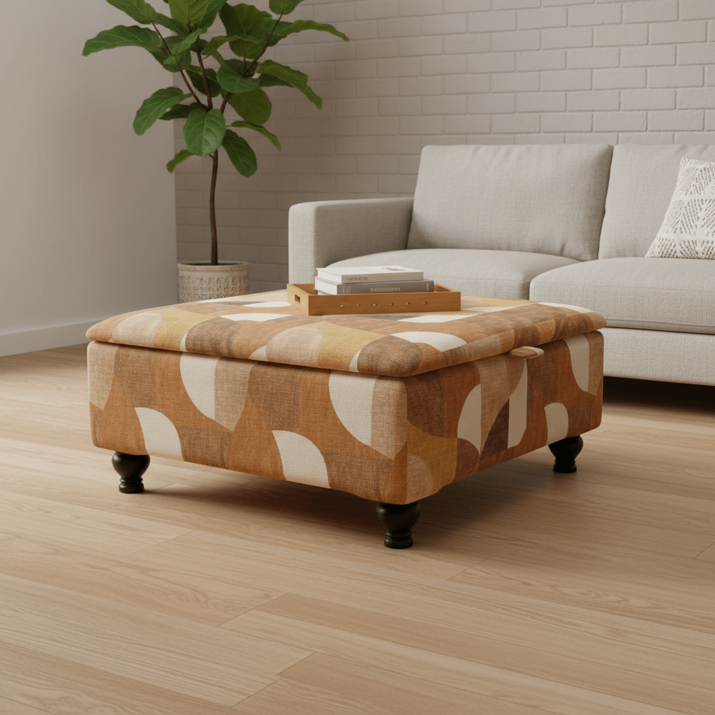 Luxury Dressing Room Island Seat – Vibrant Designer Storage Ottoman & Centrepiece - ISTOOLS