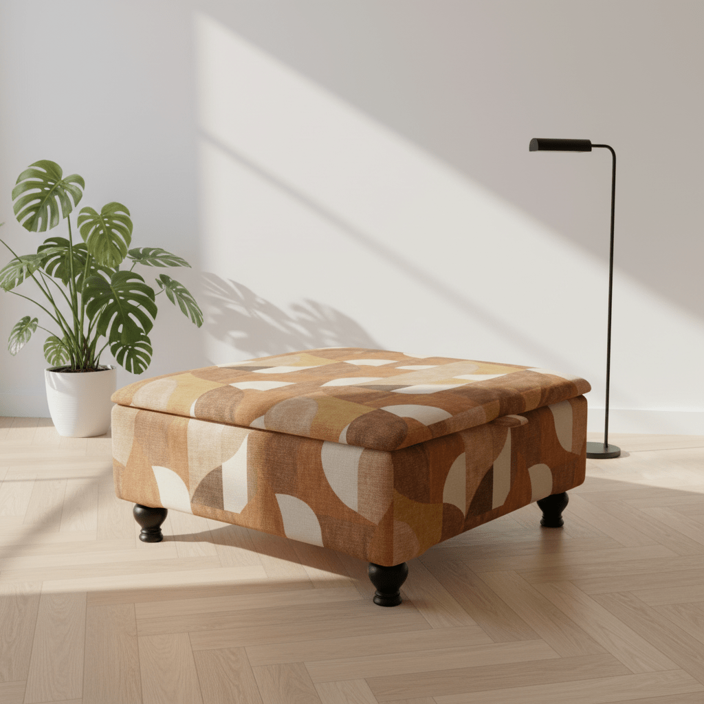 Luxury Dressing Room Island Seat – Vibrant Designer Storage Ottoman & Centrepiece - ISTOOLS