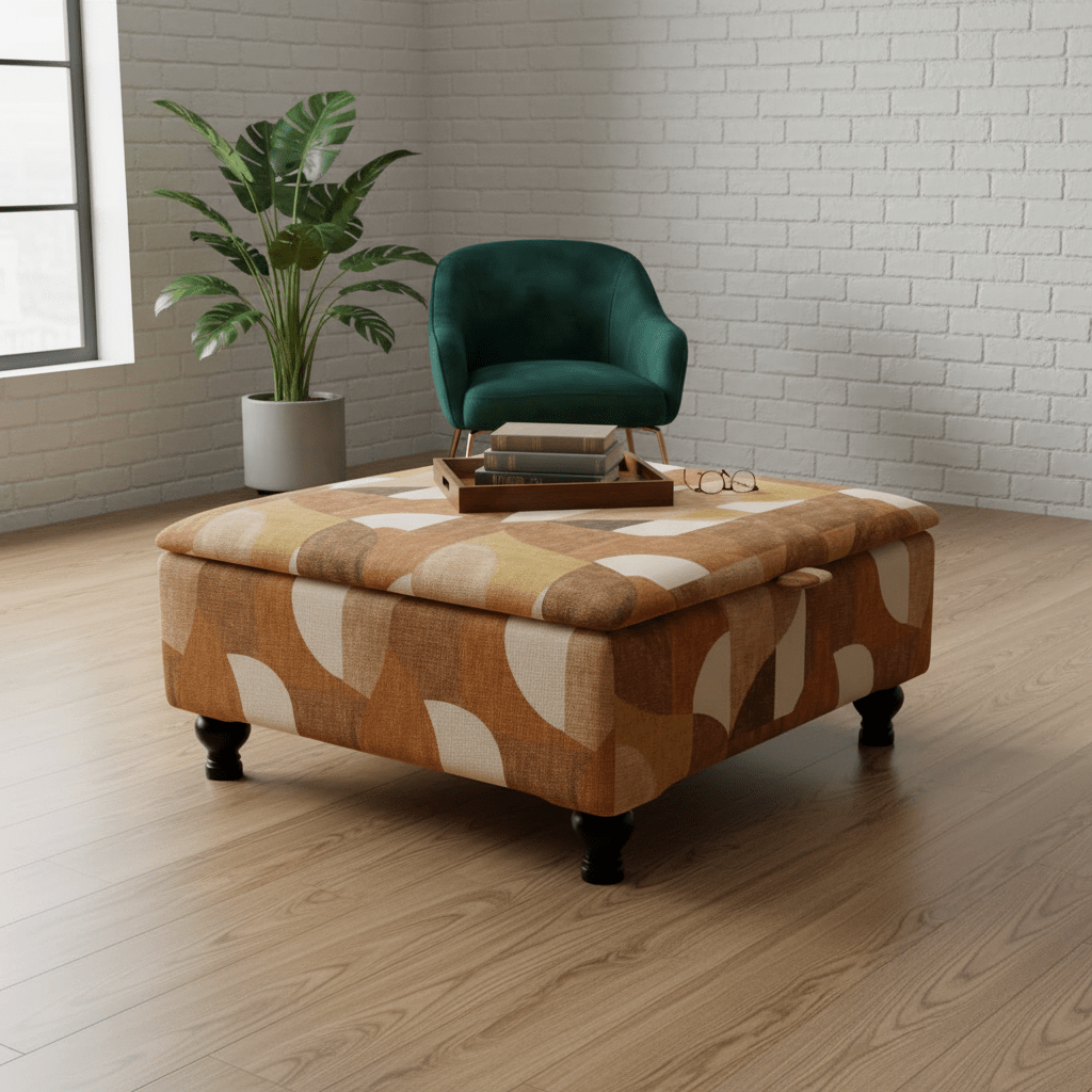 Luxury Dressing Room Island Seat – Vibrant Designer Storage Ottoman & Centrepiece - ISTOOLS