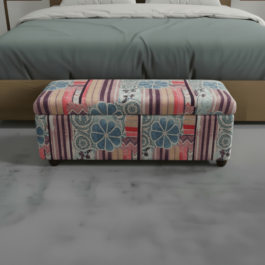 Luxury End of Bed Bench Box Designer Pattern Craftsmanship - ISTOOLS