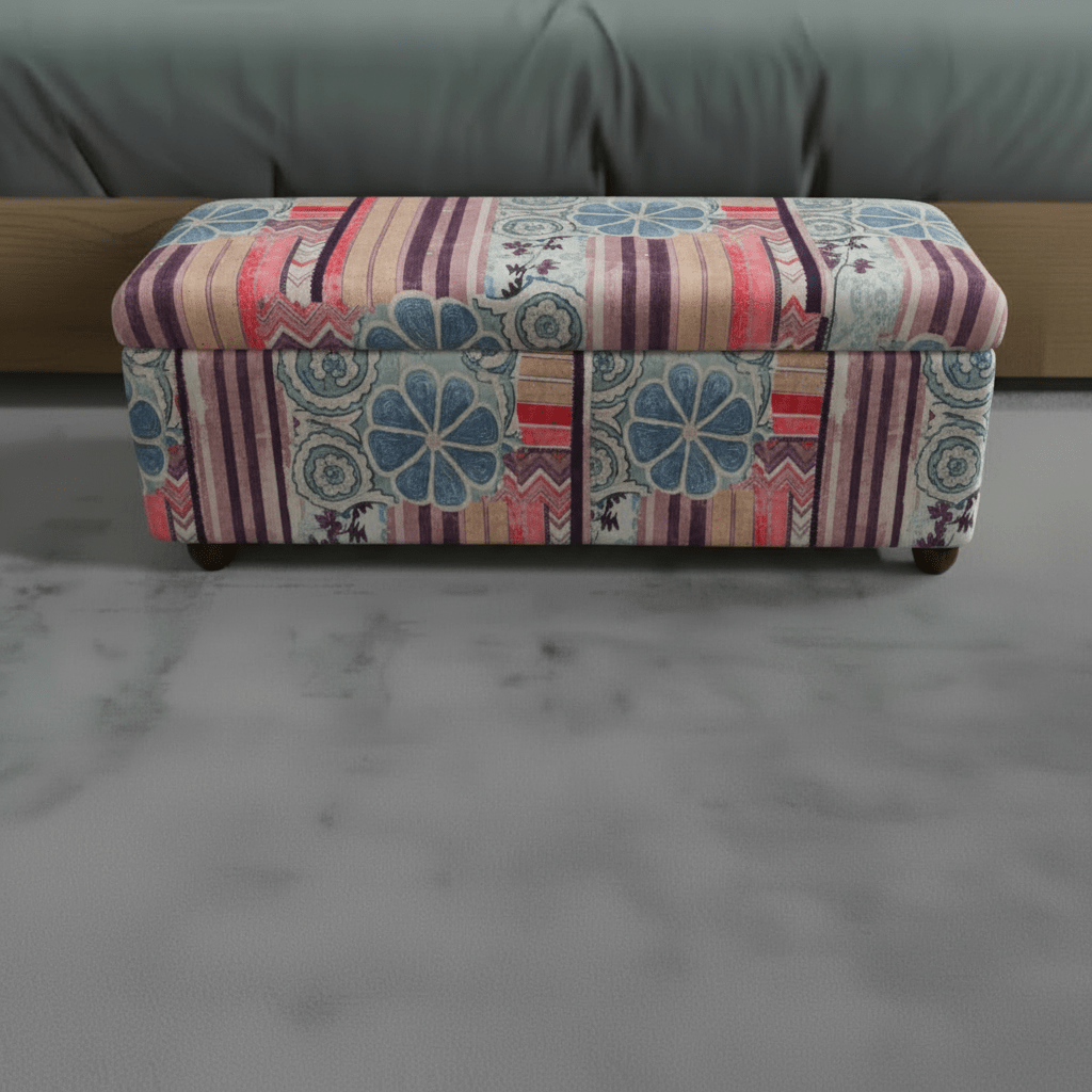 Luxury End of Bed Bench Box Designer Pattern Craftsmanship - ISTOOLS