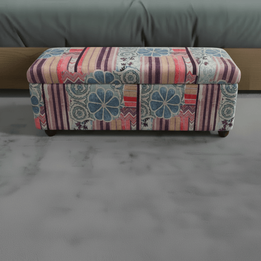 Luxury End of Bed Bench Box Designer Pattern Craftsmanship - ISTOOLS