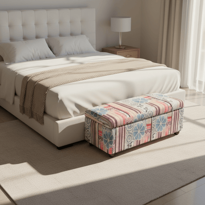 Luxury End of Bed Bench Box Designer Pattern Craftsmanship - ISTOOLS