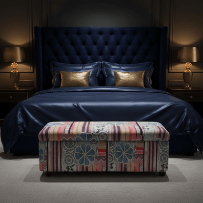 Luxury End of Bed Bench Box Designer Pattern Craftsmanship - ISTOOLS